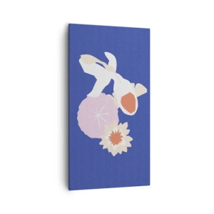 Canvastavla - Bild på duk - Sammansättning av blommor och knoppar - 55x100 cm