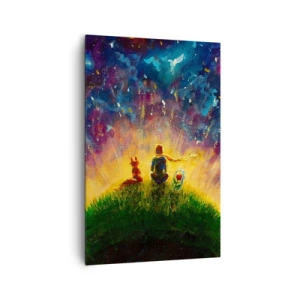 Canvastavla - Bild på duk - Kärlek och vänskap - hela världen - 80x120 cm