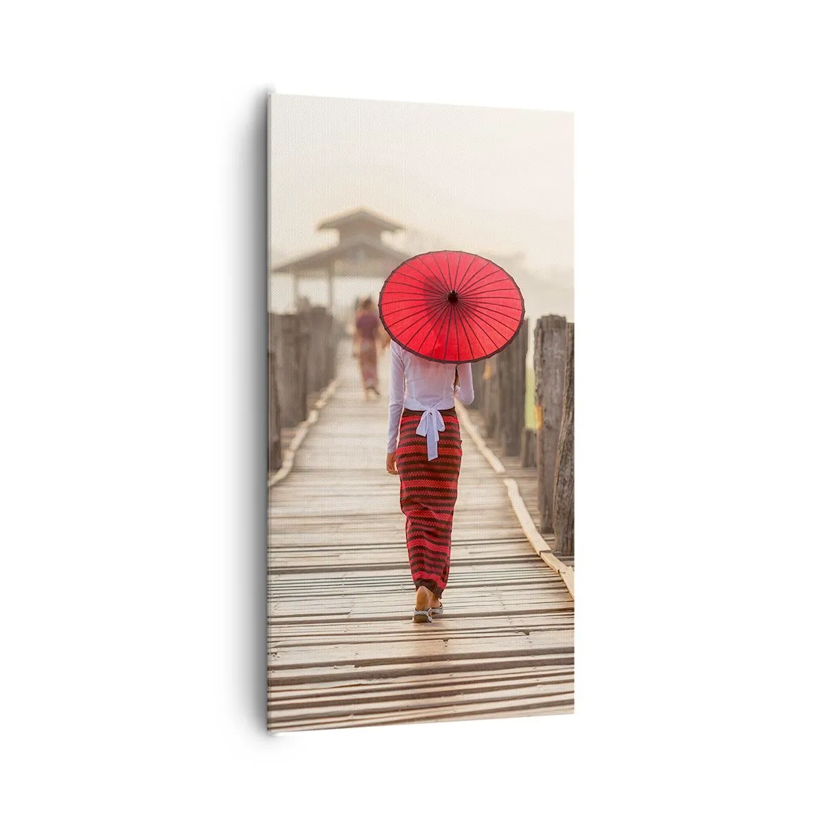 Canvastavla - Bild på duk - På den gamla bron - 65x120 cm