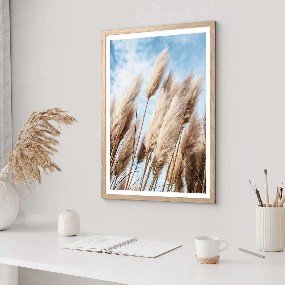 Affisch i ram av ljusek - Solig och blåsig smekning - 50x70 cm