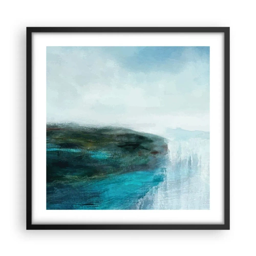 Affisch i svart ram - Marin abstraktion - 50x50 cm