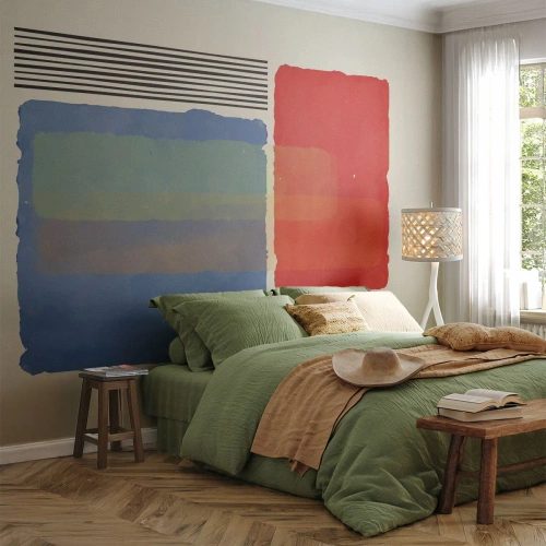 Självhäftande Fototapet Deluxe Sticker - Geometrins anda - Abstraktion, Bit, Modern konst. - 250x175 cm