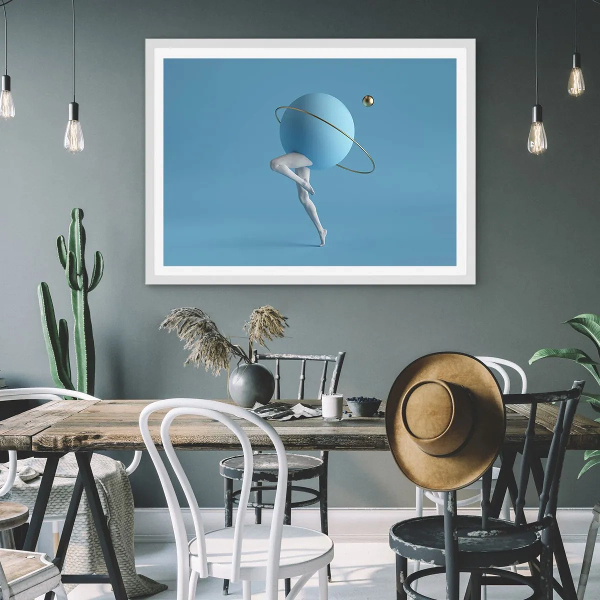 Affisch i vit ram - Och planeterna blir galna - 70x50 cm