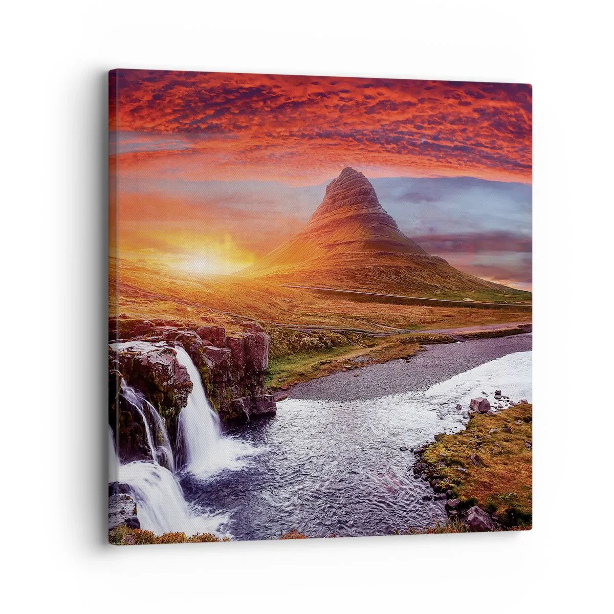 Canvastavla - Bild på duk - Utsikt över Midgård - 30x30 cm