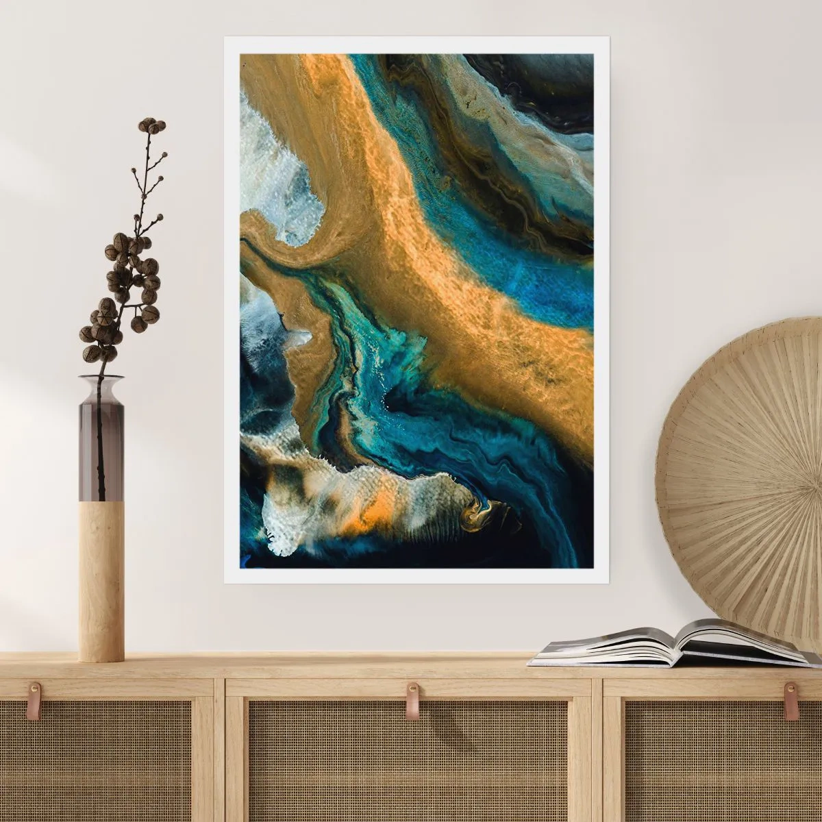 Affisch - Blå – gul – ömsesidiga influenser - 50x70 cm
