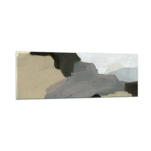 Glastavla - Bild på glas - Abstraktion: avgrening av det gråa - 90x30 cm
