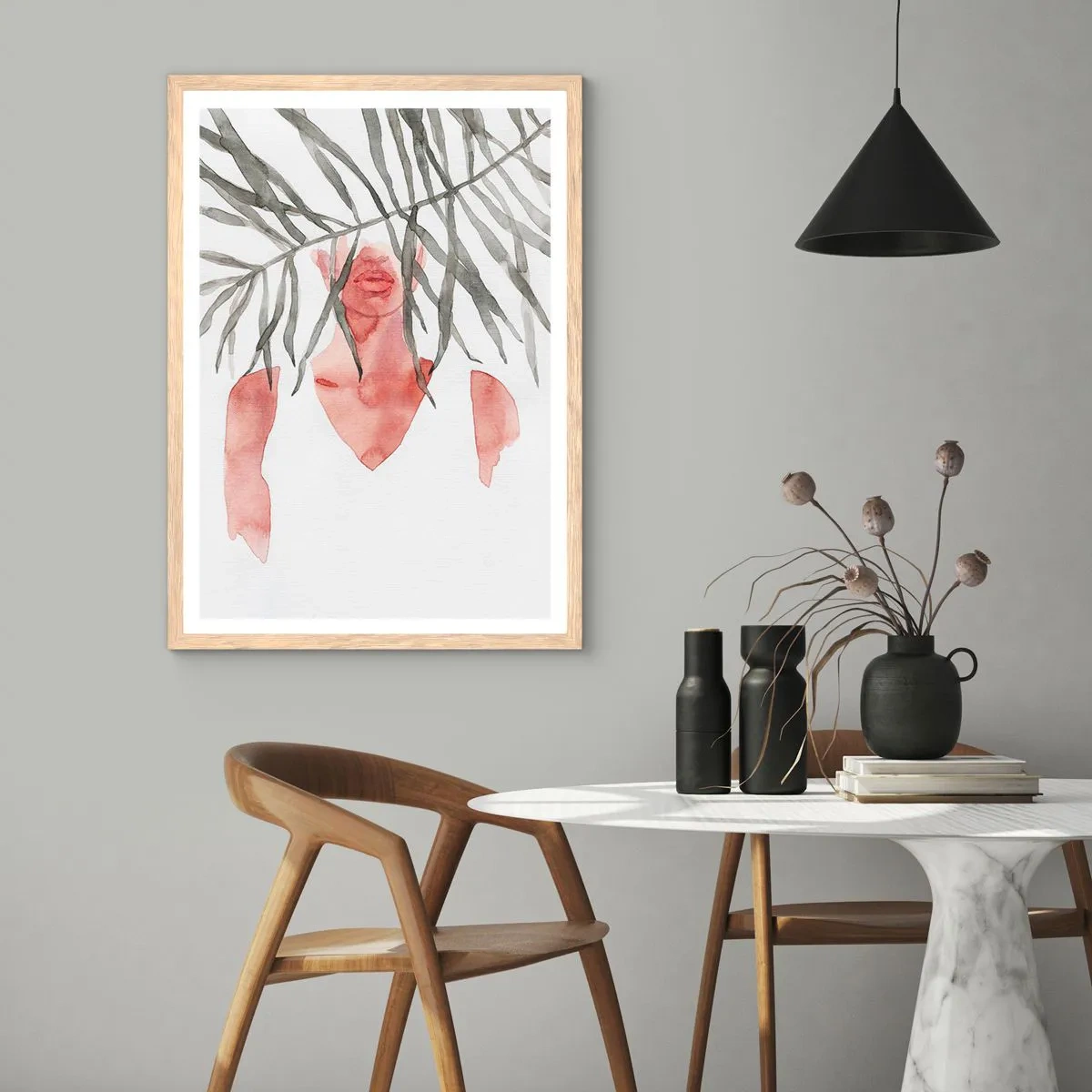 Affisch i ram av ljusek - Tropikens dam - 70x100 cm