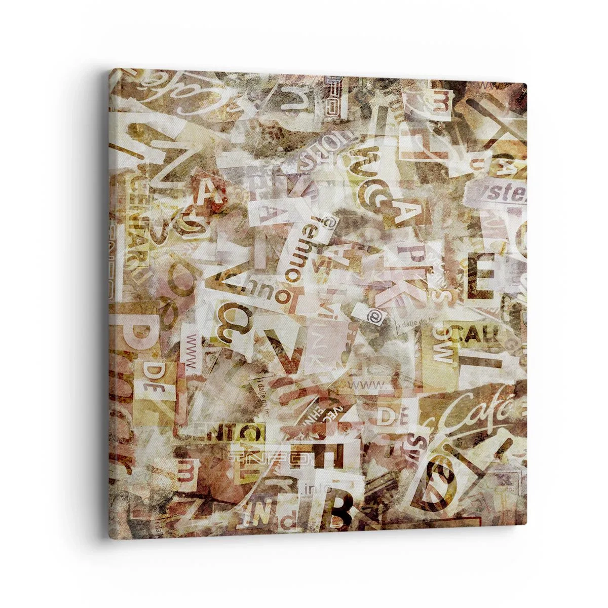 Canvastavla - Bild på duk - Snacket reduceras till enstaka bokstäver - 40x40 cm