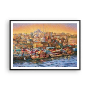 Affisch i svart ram - Istanbul-berättelse - 100x70 cm