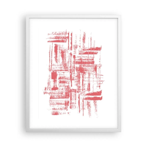 Affisch i vit ram - Röd stad - 40x50 cm