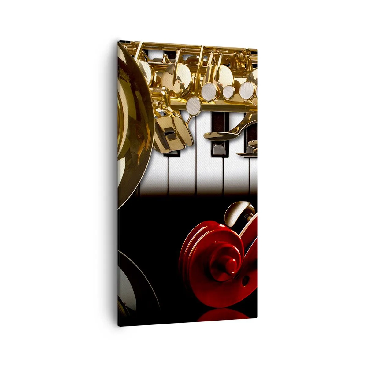 Canvastavla - Bild på duk - Plåt, trä och elfenben - 55x100 cm