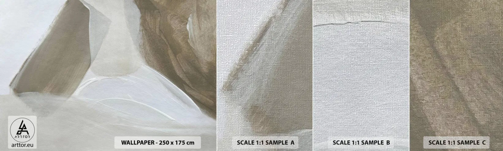 Provbit av fototapet Premium Canvas - Våg av vitt - Ljus, Bit, Minimalistisk - 100x30 cm