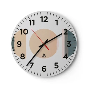 Väggklocka - Klocka på glas - Hjul efter hjul - 40x40 cm