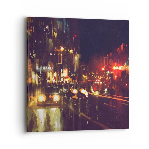 Canvastavla - Bild på duk - Doppad i nattljuset - 40x40 cm
