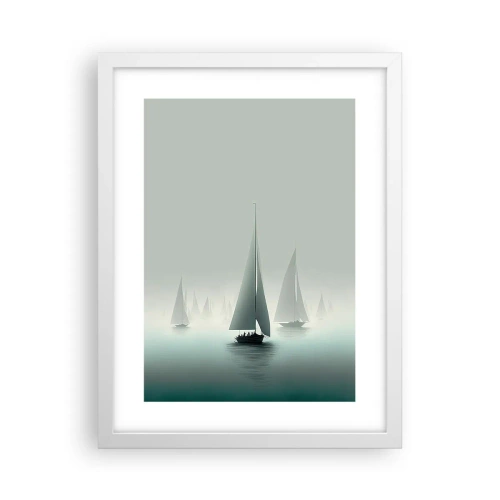 Affisch i vit ram - Byggd av dimma - 30x40 cm