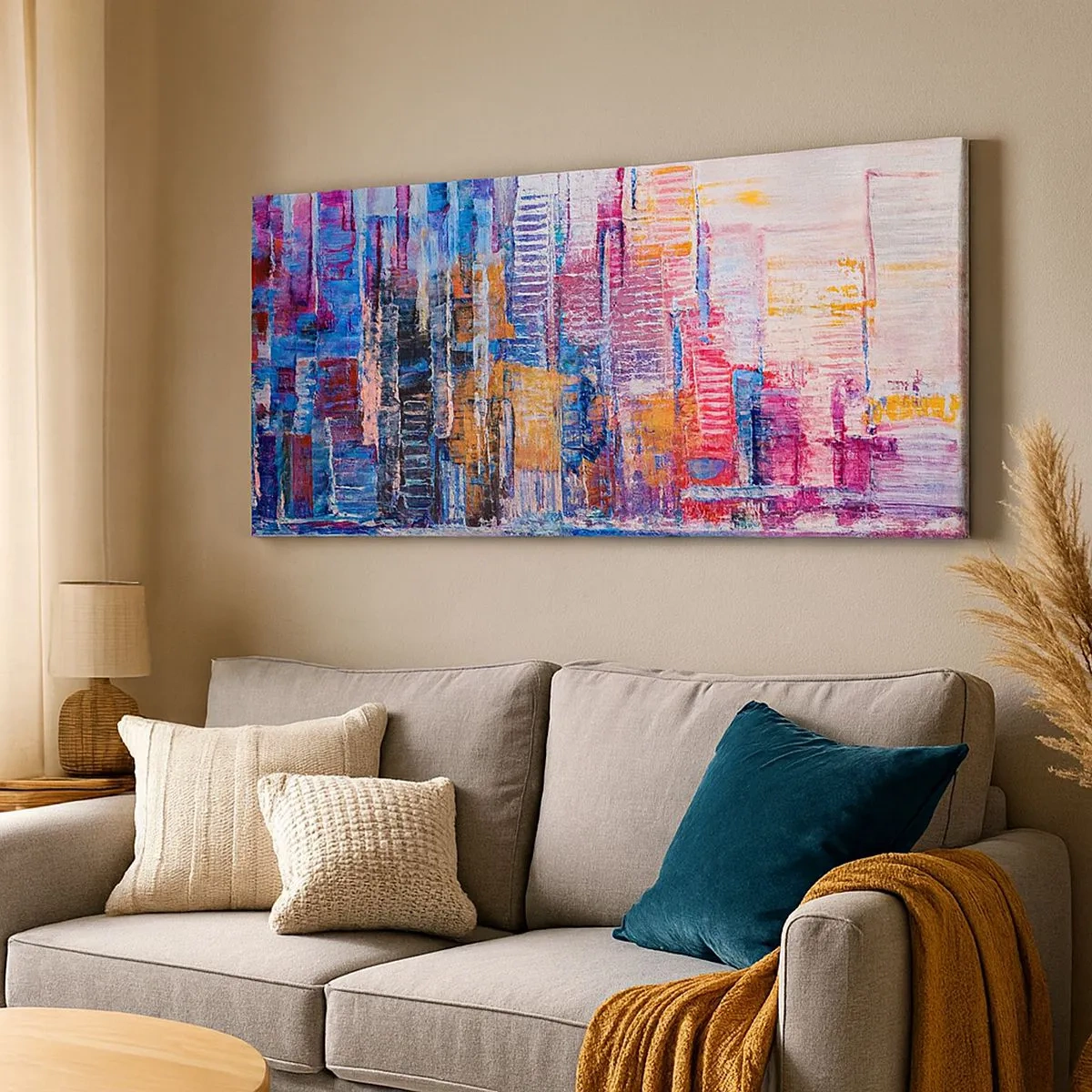 Canvastavla - Bild på duk - En glädjefylld metropol - 100x40 cm