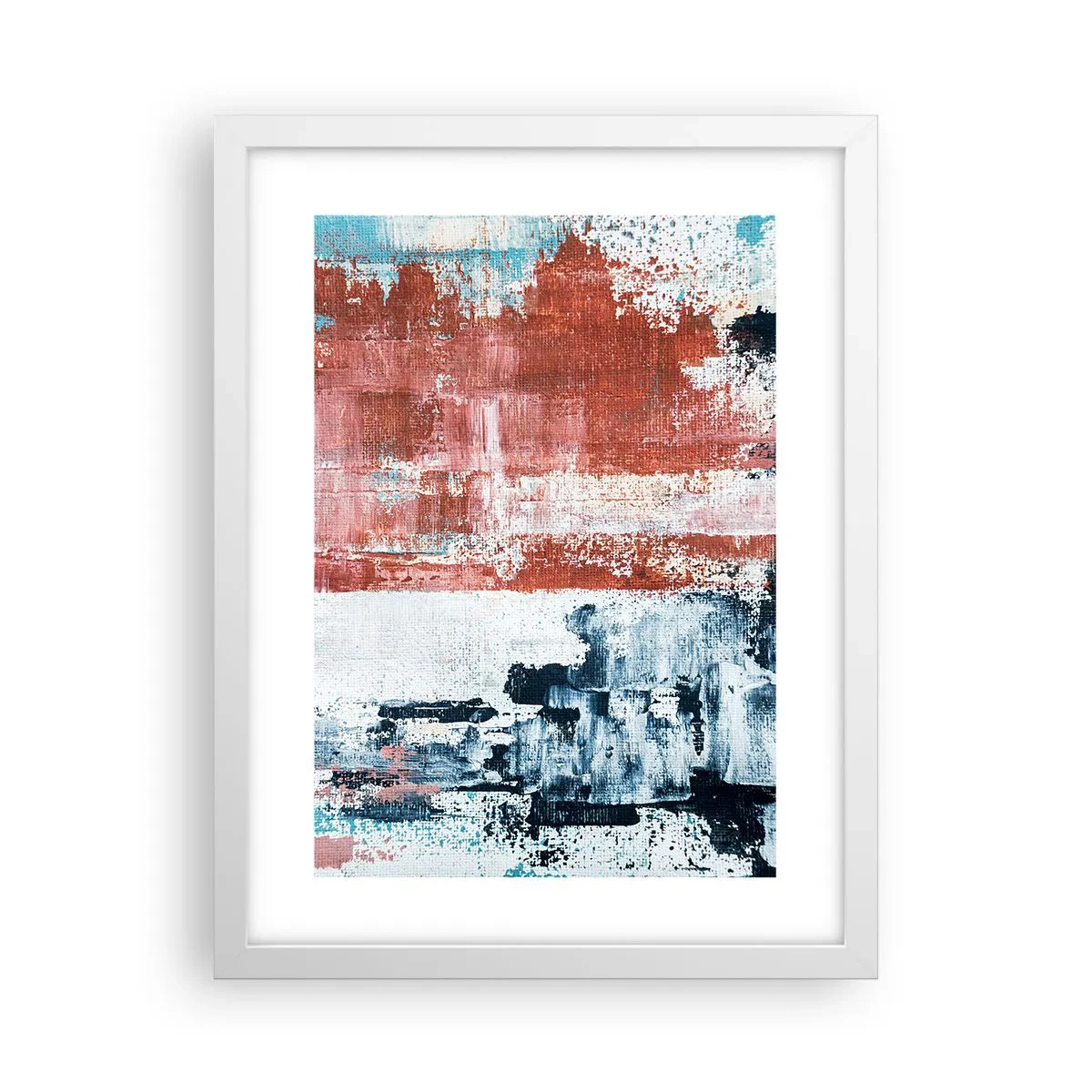 Affisch i vit ram - Abstrakt halvt om halvt - 30x40 cm