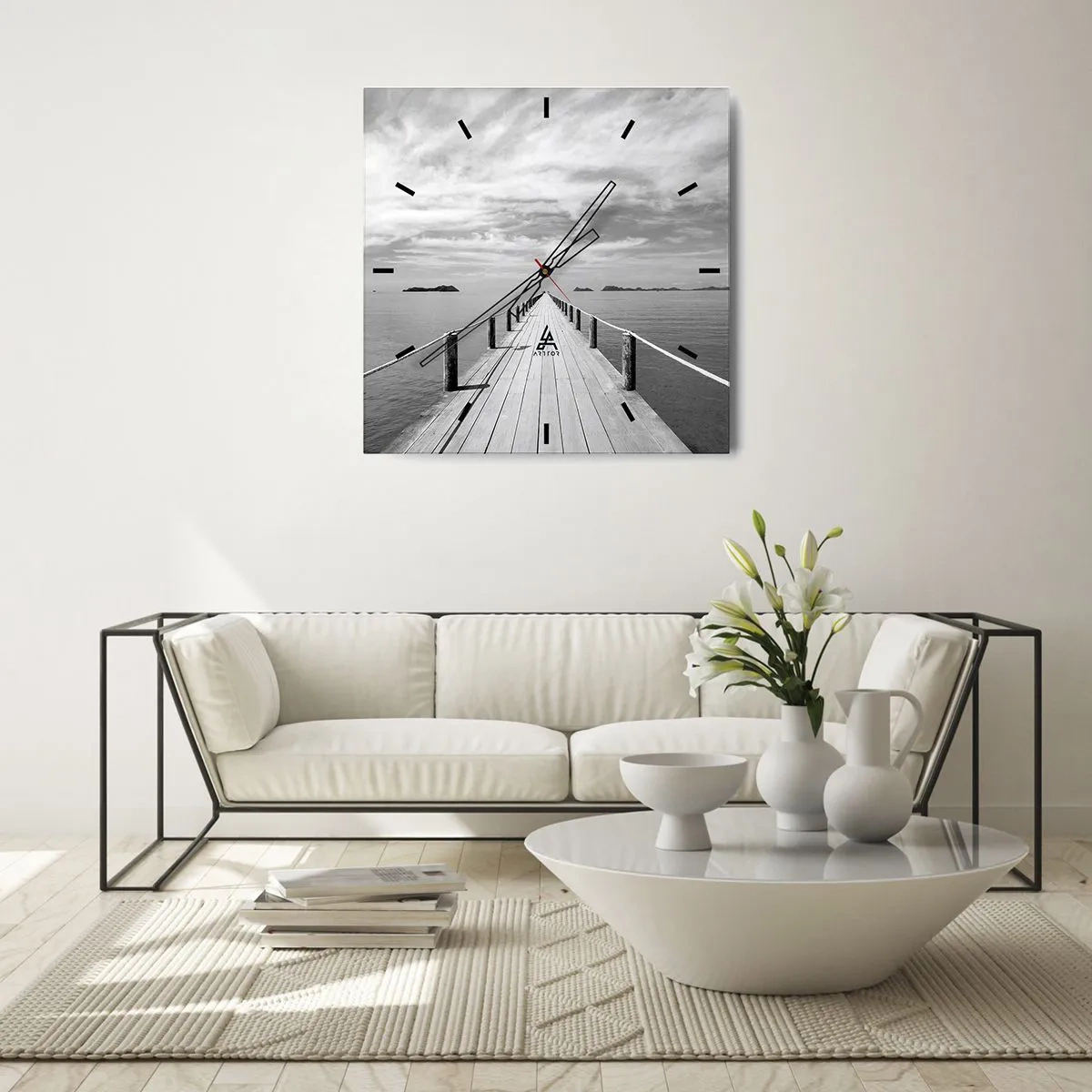 Väggklocka - Klocka på glas - Kanske en resa... - 30x30 cm