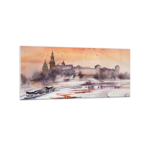 Glastavla - Bild på glas - Kunglig solnedgång - 120x50 cm