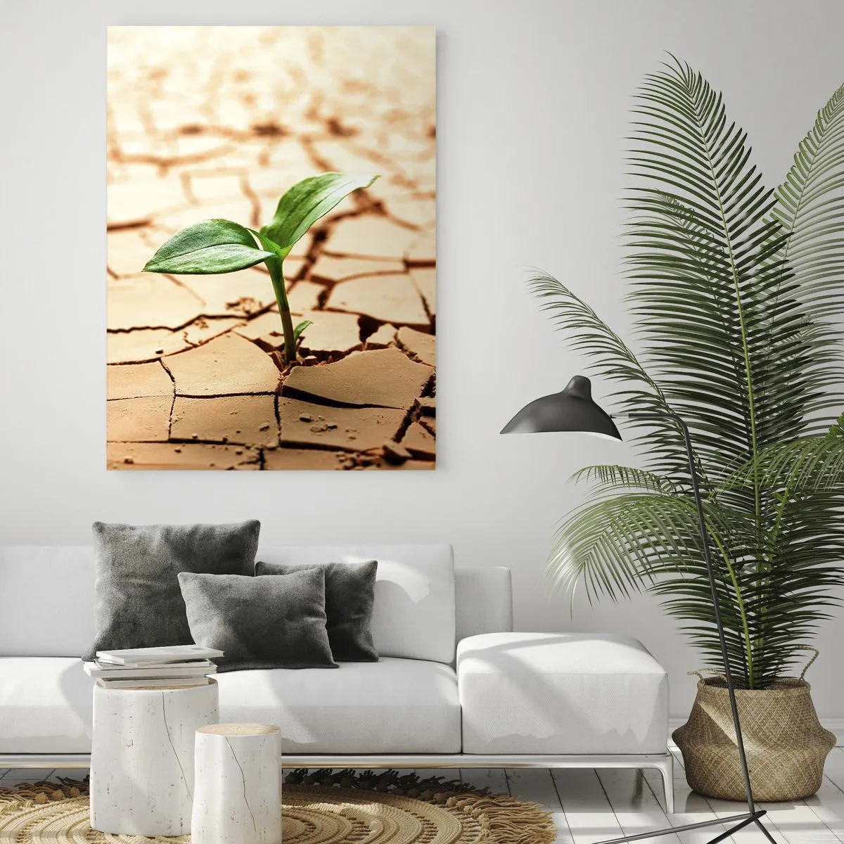 Glastavla - Bild på glas - Obesegrad livskraft - 50x70 cm
