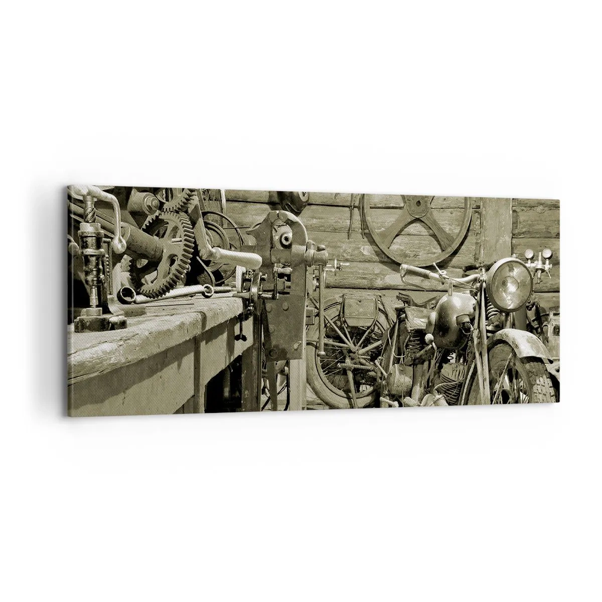 Canvastavla - Bild på duk - I onkel Lasses skjul - 100x40 cm