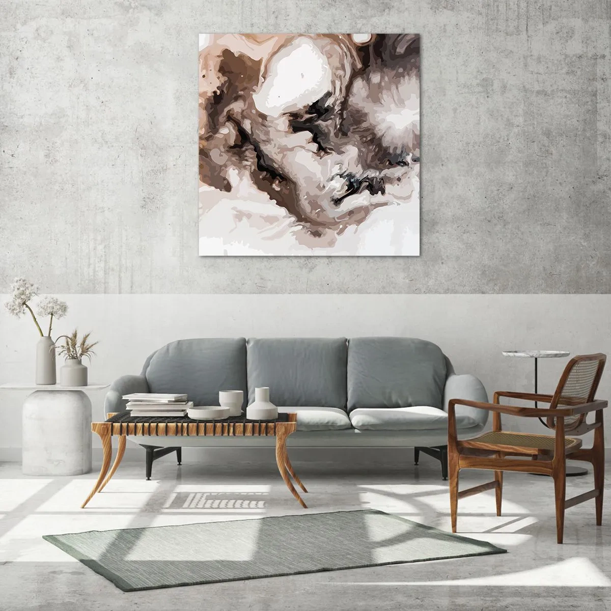 Glastavla - Bild på glas - En galax födelse - 70x70 cm