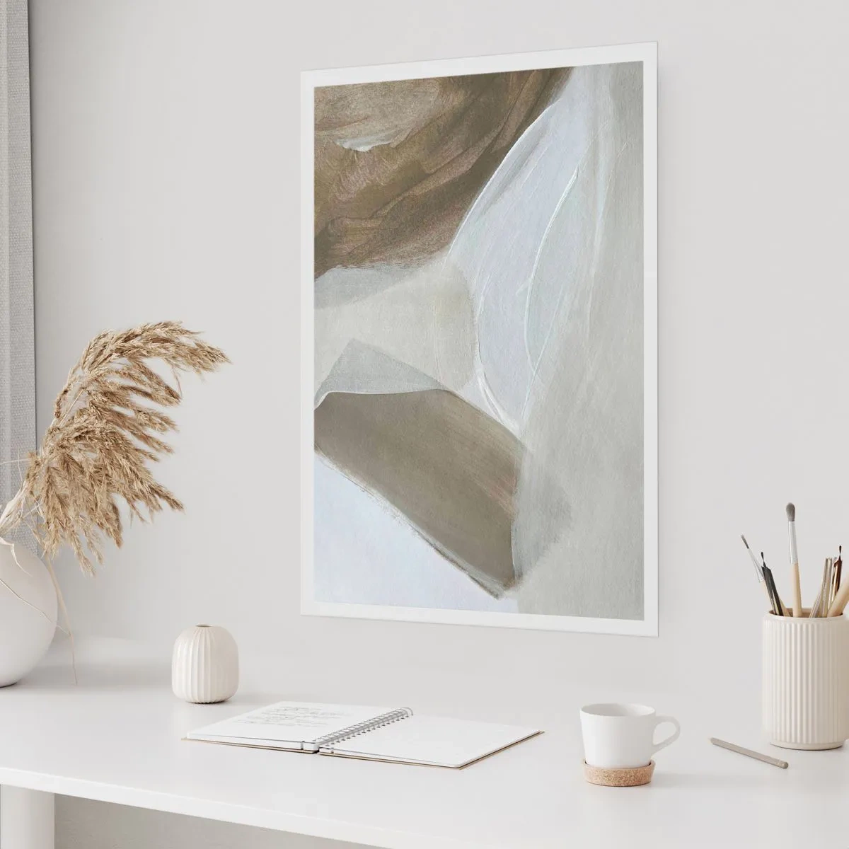 Affisch - Våg av vitt - 70x100 cm