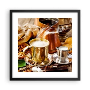 Affisch i svart ram - Ha en trevlig dag! - 40x40 cm