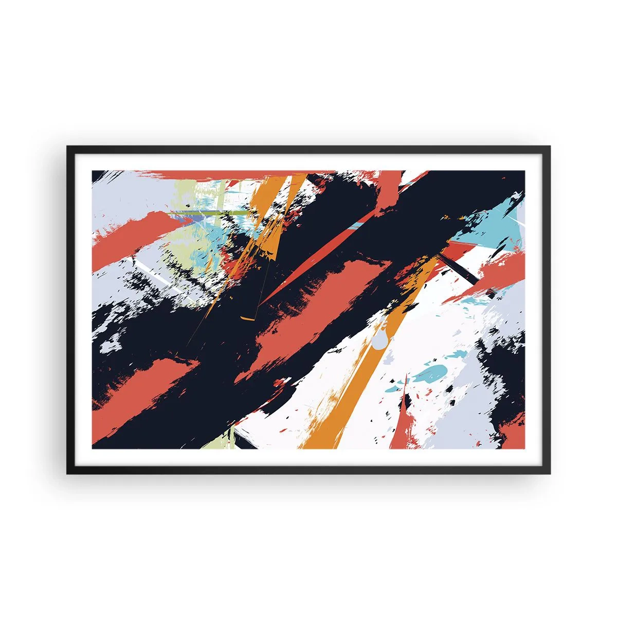Affisch i svart ram - Dynamisk komposition - 91x61 cm