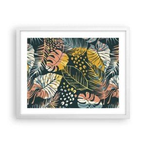 Affisch i vit ram - Lövfantasi - 50x40 cm