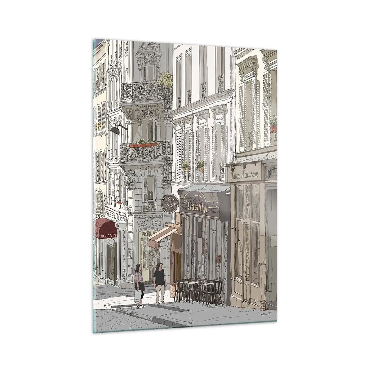 Glastavla - Bild på glas - Stadens nöjen - 50x70 cm