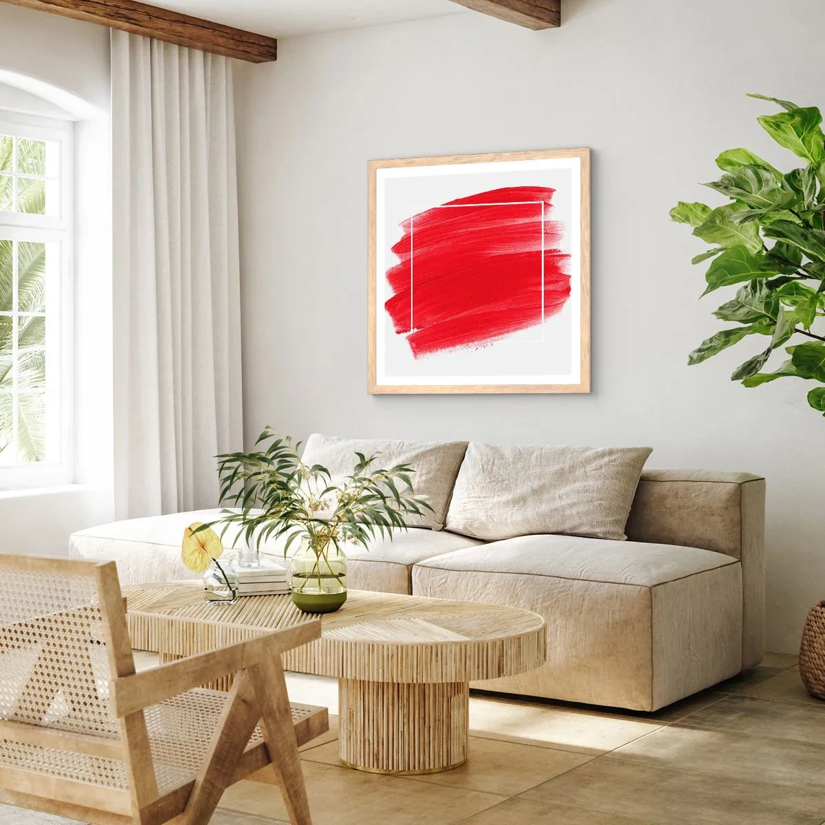 Affisch i ram av ljusek - Utanför ramen - 50x50 cm