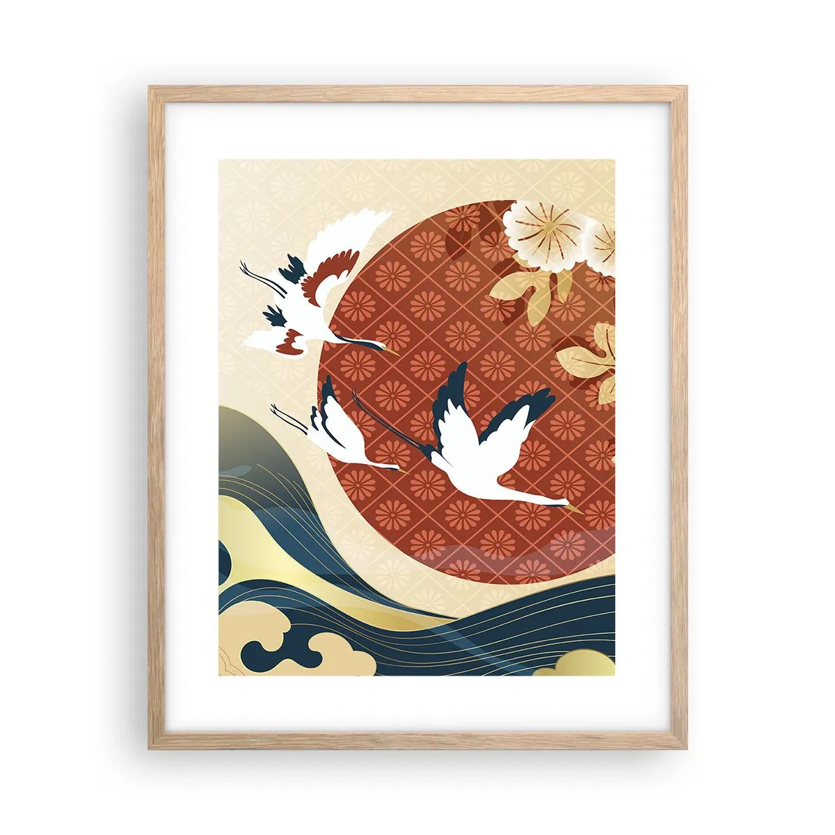 Affisch i ram av ljusek - Japansk saga - 40x50 cm