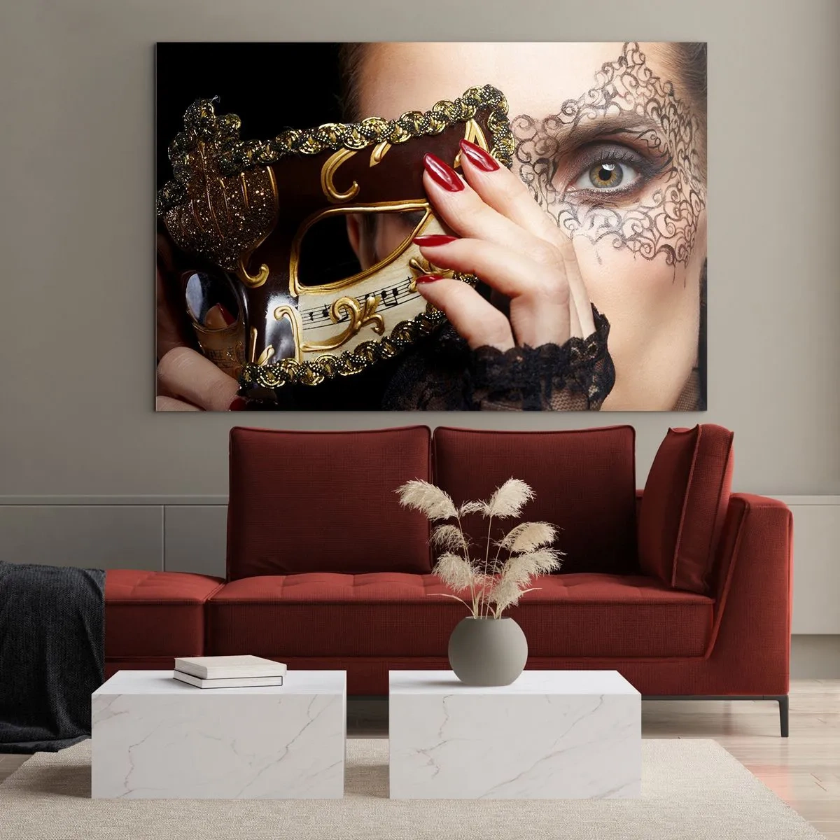 Glastavla - Bild på glas - Min värld är från barock - 120x80 cm