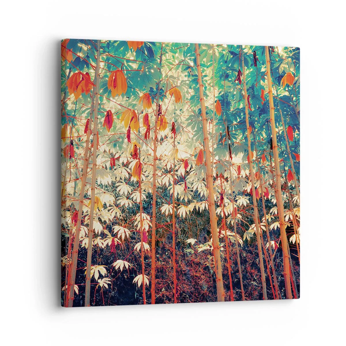 Canvastavla - Bild på duk - Lövbladens hemlighetsfulla liv - 30x30 cm