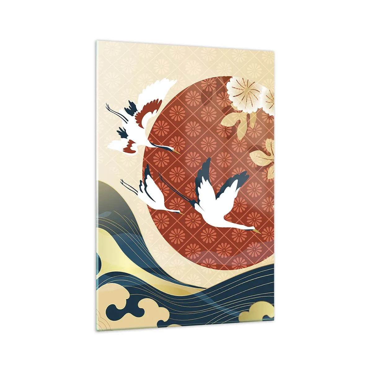 Glastavla - Bild på glas - Japansk saga - 70x100 cm