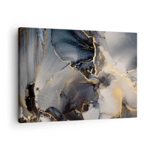 Canvastavla - Bild på duk - Abstrakt guld och grått på duk - 70x50cm - En stens liv - Modern väggdekoration för vardagsrum och sovrum ARTTOR