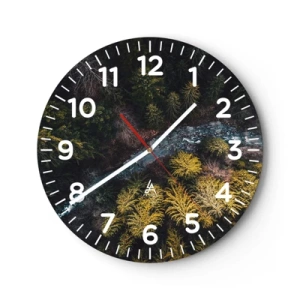 Väggklocka - Klocka på glas - Snabbt, allt snabbare - 40x40 cm