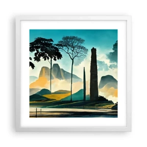 Affisch i vit ram - Fortfarande högre och högre - 40x40 cm