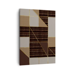 Canvastavla - Bild på duk - Mosaik av brun och guld - 50x70 cm