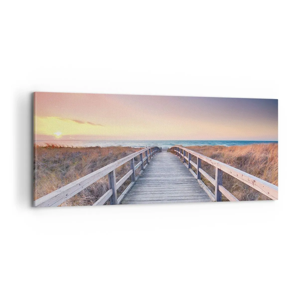 Canvastavla - Bild på duk - Kvällssken i Östersjön - 100x40 cm