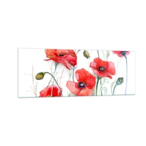 Glastavla - Bild på glas - Polska blommor - 140x50 cm