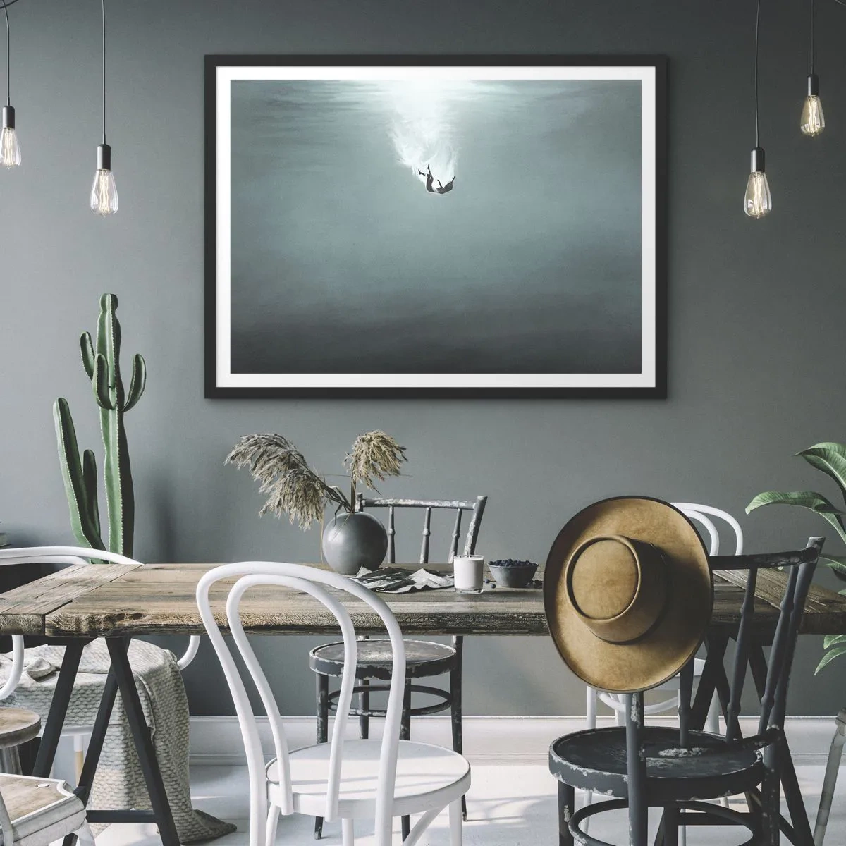 Affisch i svart ram - I havets famn - 50x40 cm