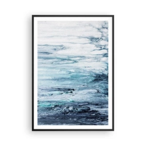 Affisch i svart ram - Blåa istappar - 70x100 cm