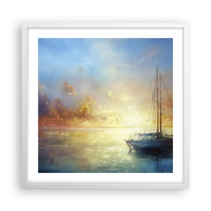 Affisch i vit ram - I guldviken - 50x50 cm