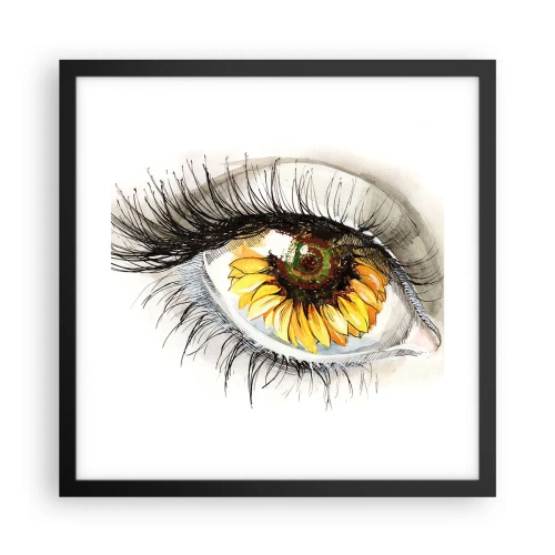 Affisch i svart ram - Blick het som sommar - 40x40 cm