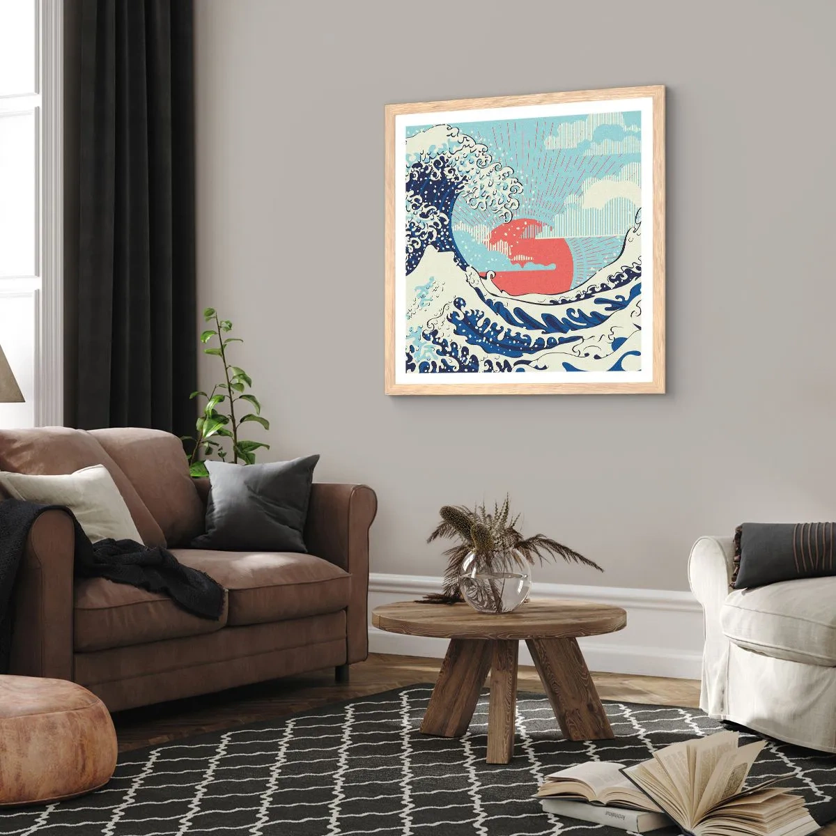 Affisch i ram av ljusek - Ur japanska inspirationer - 50x50 cm