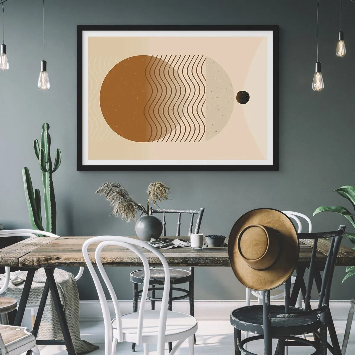 Affisch i svart ram - Om geometriska figurers ursprung - 50x40 cm