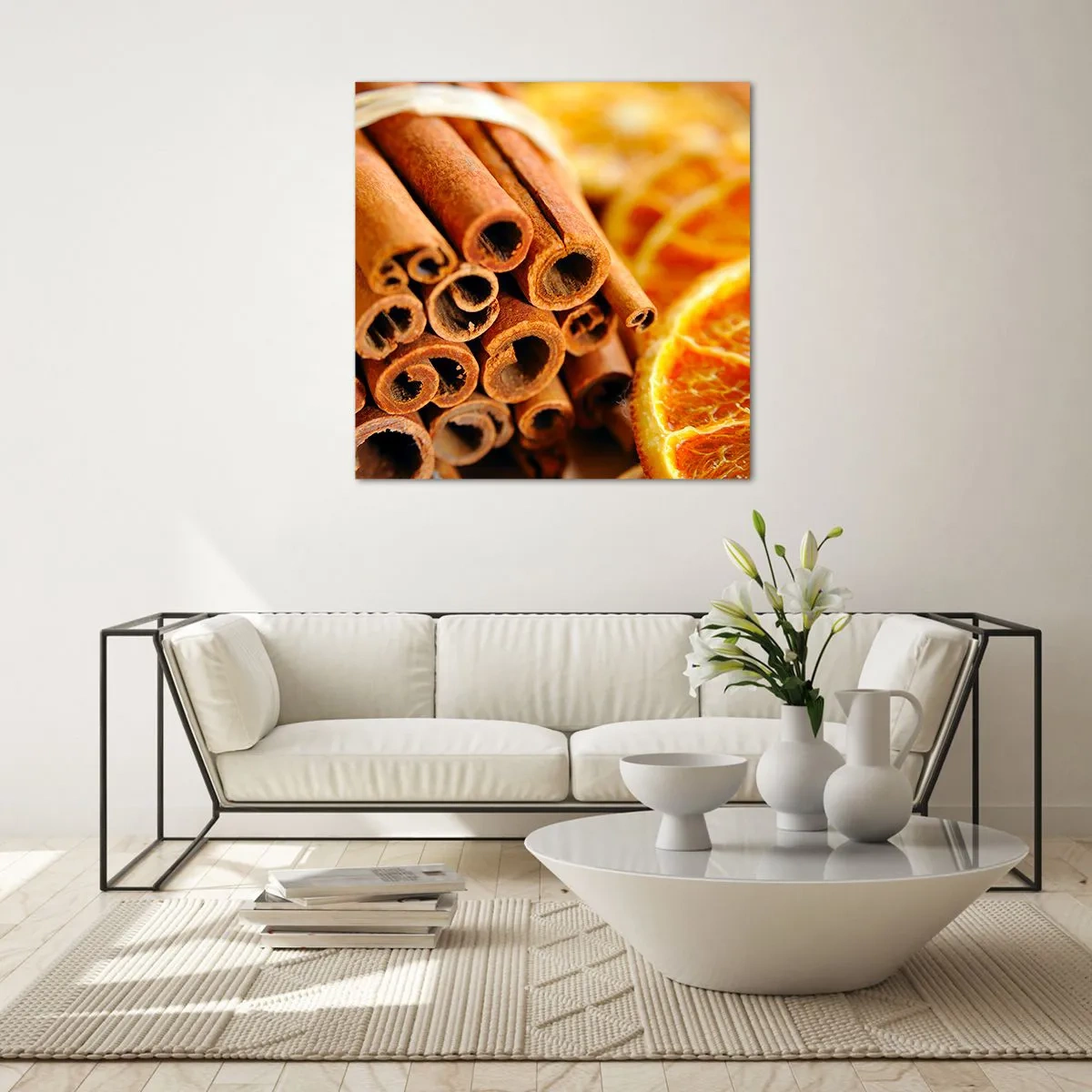 Glastavla - Bild på glas - Känner du deras arom? - 70x70 cm