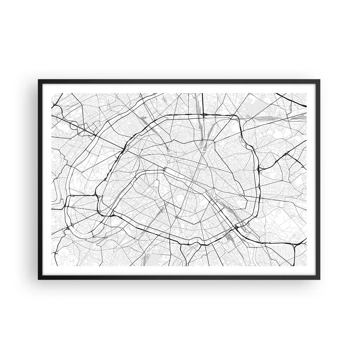 Affisch i svart ram - Paris blomma - 100x70 cm